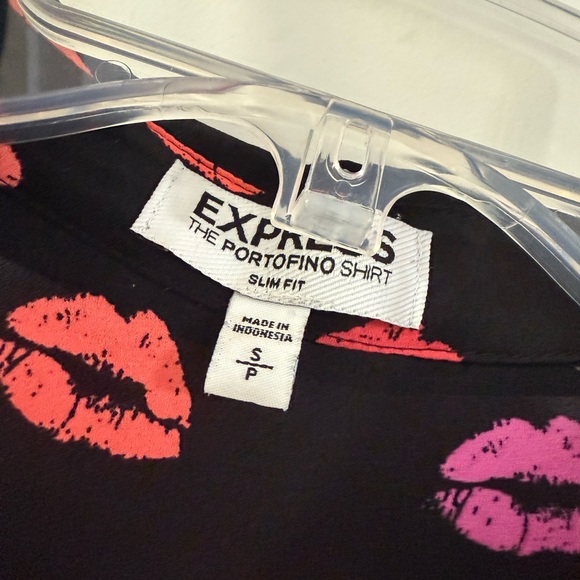 Express 3 Portofino Shirt Slim Small , black kisses, red and white Long Sleeve. - Picture 5 of 11